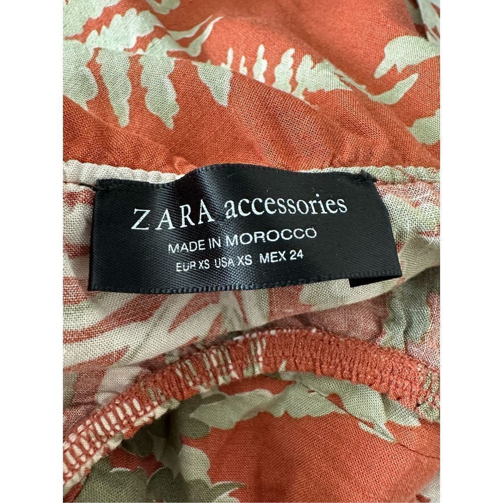 Zara Women’s Sleeveless Tropical Leaf Print Crop Top Orange‎ Size XS - Picture 4 of 4